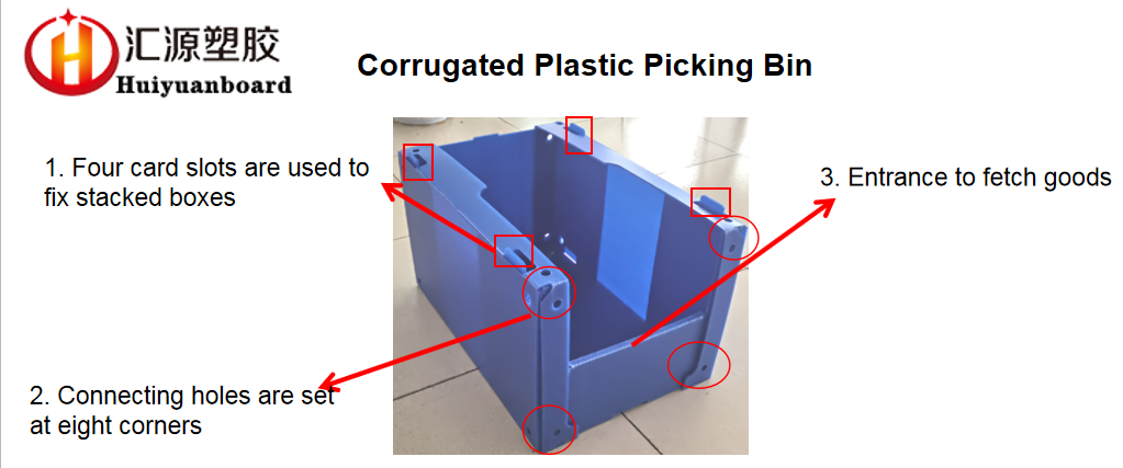 Wholesale Customized Foldable Stackable Plastic Storage Warehouse Picking Boxes Bins Plastic Picking Bins