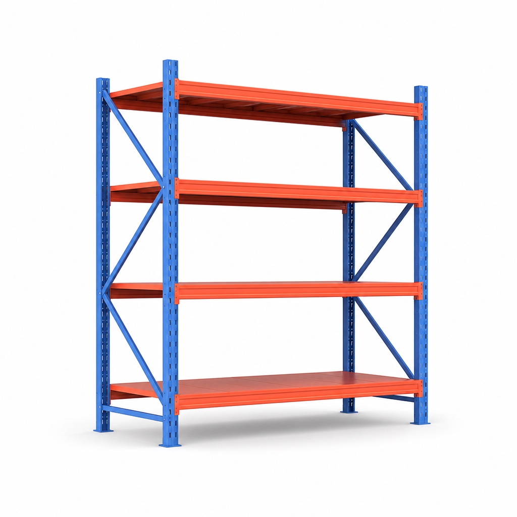 Adjustable 4-Layer Medium Duty Boltless Steel Shelving Rack Long Span Warehouse Racking System Corrosion Protection For Storage