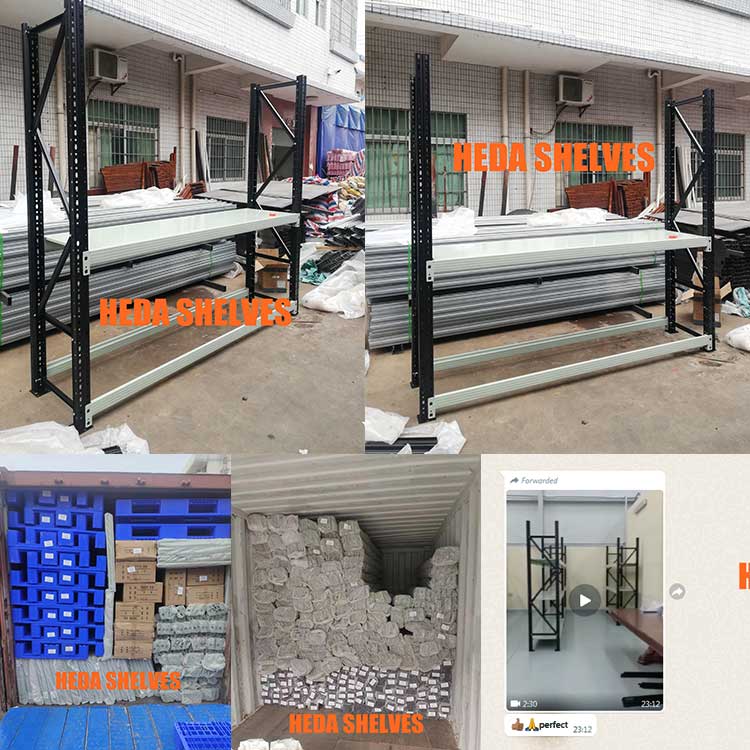 Heda Racking Adjustable Metal Boltless Shelf and Racks Warehouse Storage Medium Duty Metal Rack Shelf Garage Shelves