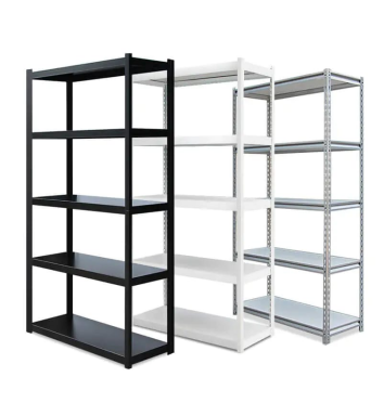 Light Steel Slotted Angle Display Stand Corrosion Protection Customizable Shelves for Light Duty Storage Supermarket Home