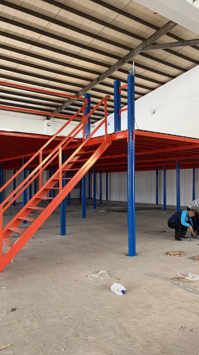 High Load 2-Layer Anti-Rust CE Certified Mezzanine Shelves-Smart Steel Storage Platform for Industrial Warehousing