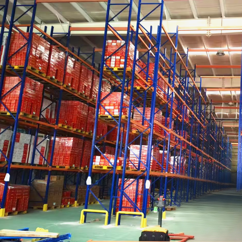 High Throughput 5 Metal Selective Pallet Frame Heavy Duty Industrial Racking System Wide Aisle for Production Plant Delivery Hub