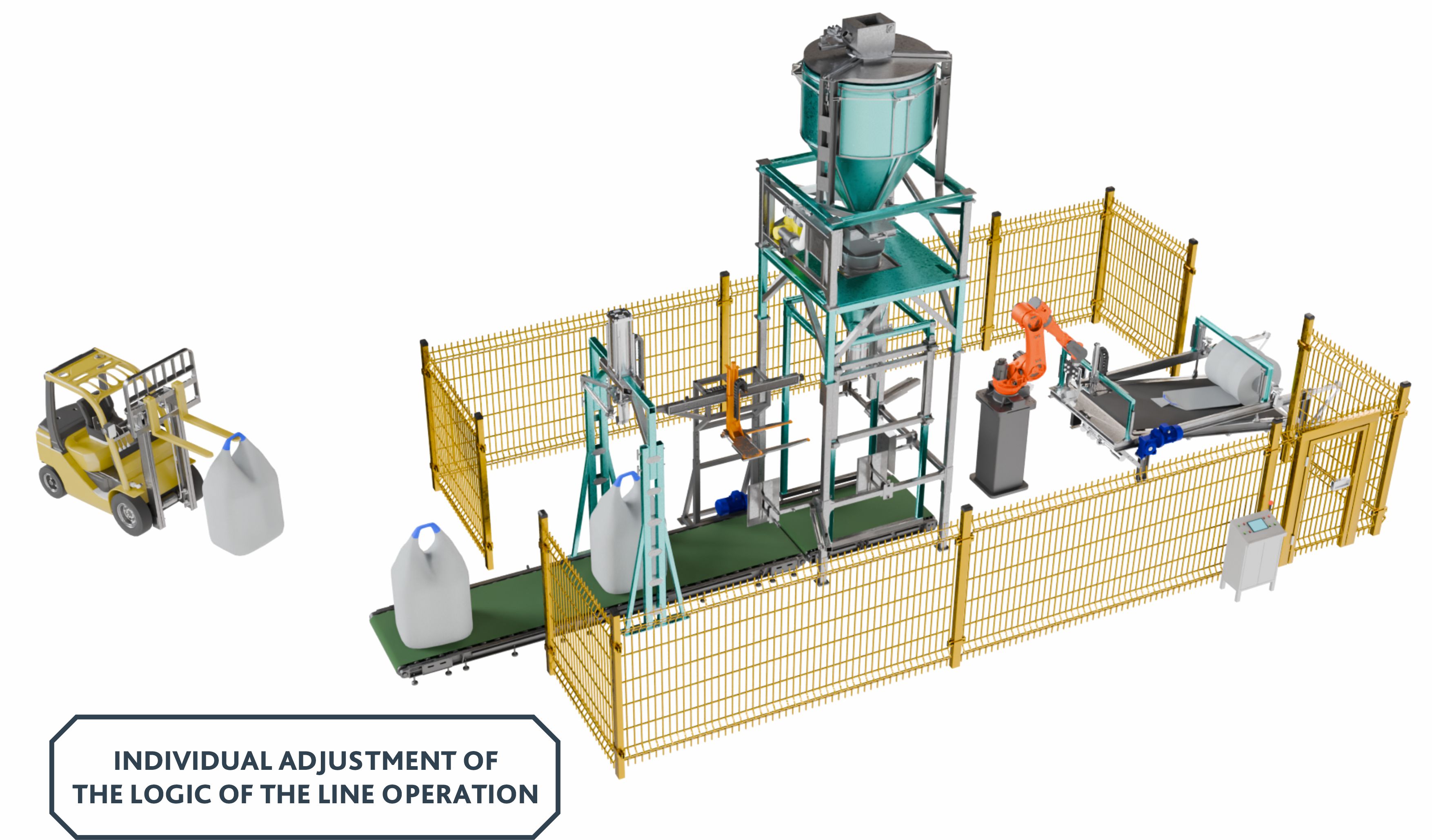 Robotic Arm Packaging System for Big Bags (40-80 Bags/Hour) Automated Filling &amp; Palletizing 2000kg Dosing Capacity 220V/380V