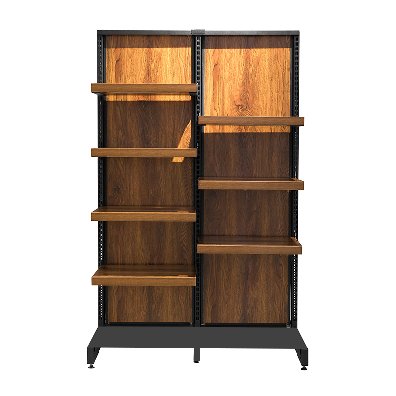 Supermarket Shelf Gondola Shelving Shop Wood Display Stand Boutique Supermarket, Convenience Store for Clothes and Bag Display
