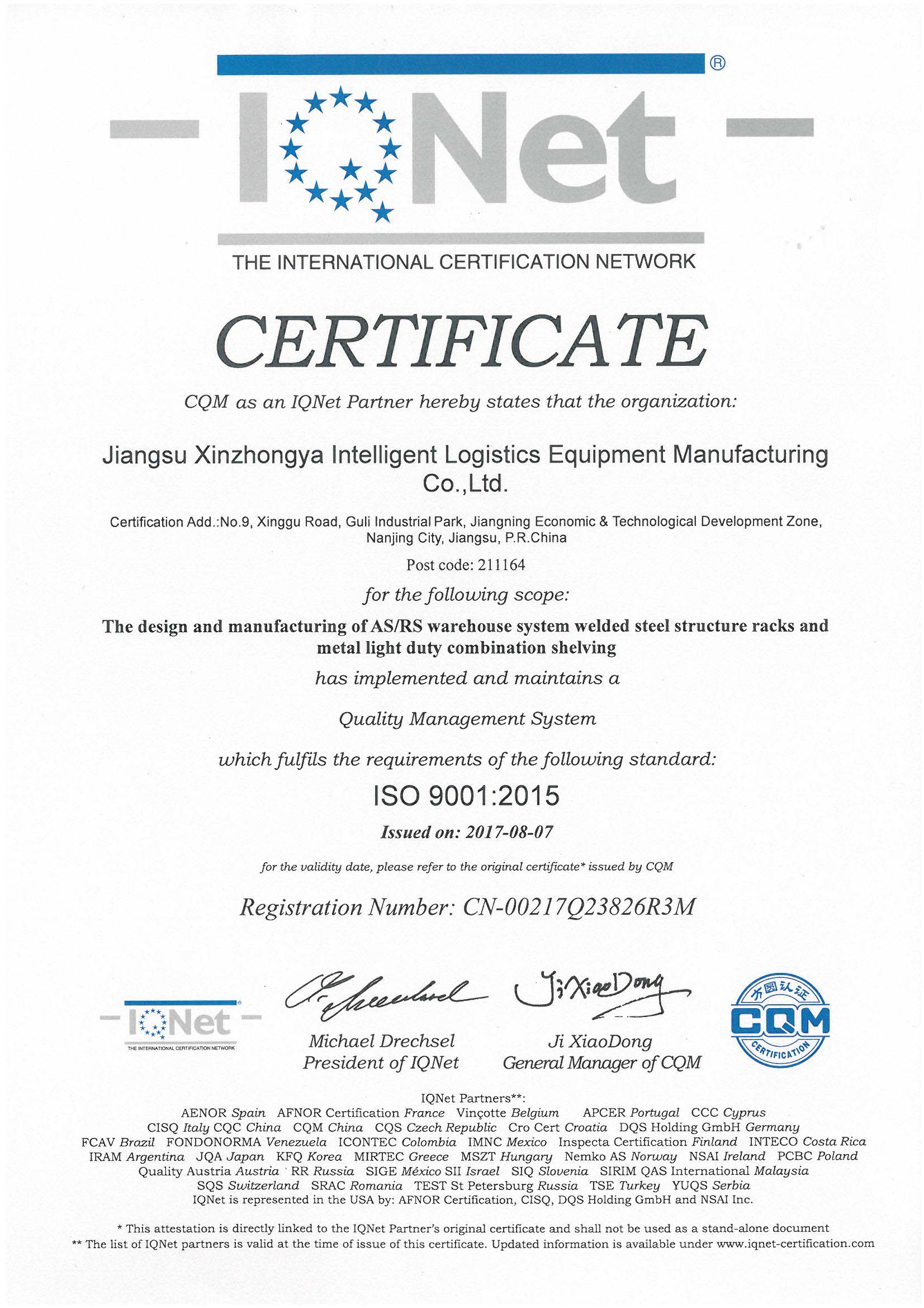 ISO 9001 Certificate