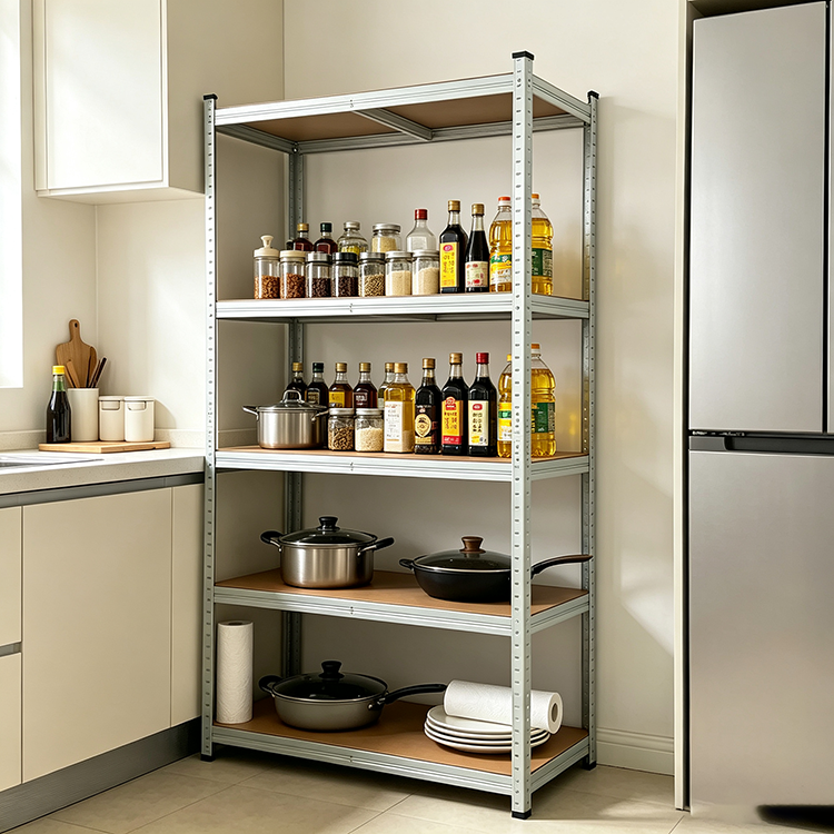 5 Tier Boltless Steel Shelving Rack Unit Adjustable Slotted Angle Display Garage Warehouse Home Storage Shelves