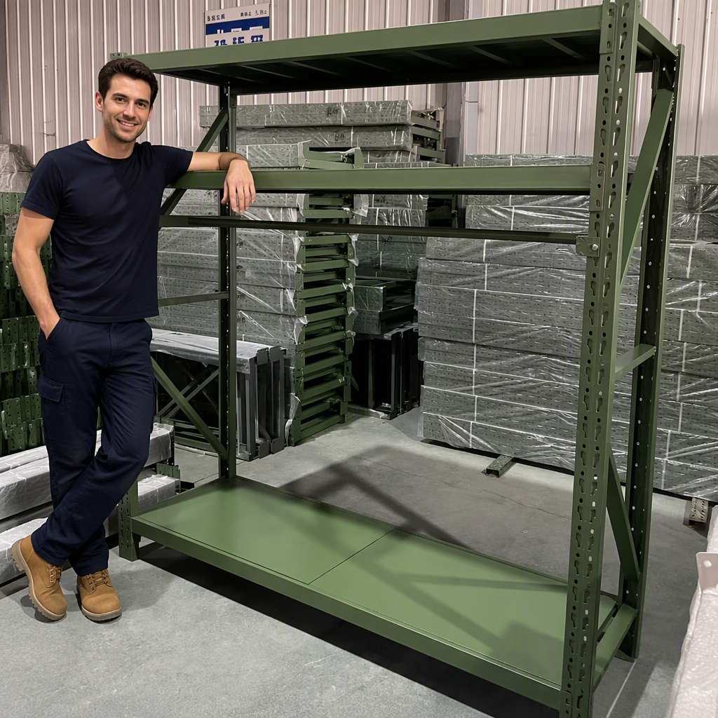 Guijie High Load Capacity 4-Layer Drive-Through Steel/Iron Warehouse Rack Powder Coated Finish Adjustable Durable Corrosion