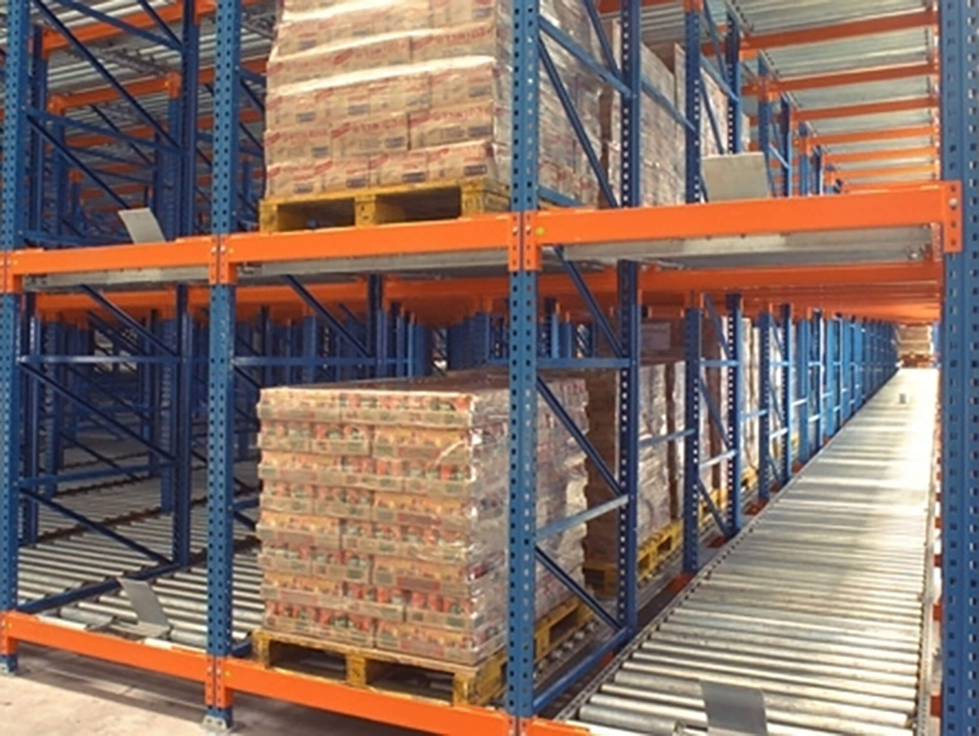 Mracking Warehouse Storage Steel Gravity Flow Rack Heavy Duty Live Pallet Racking System 1000kg/layer