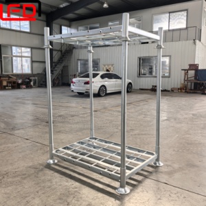 Dip Galvanized Industrial Storage Logistic Equipment Pallet Rack Warehouse Stackable Post Pallet Metal Pallet