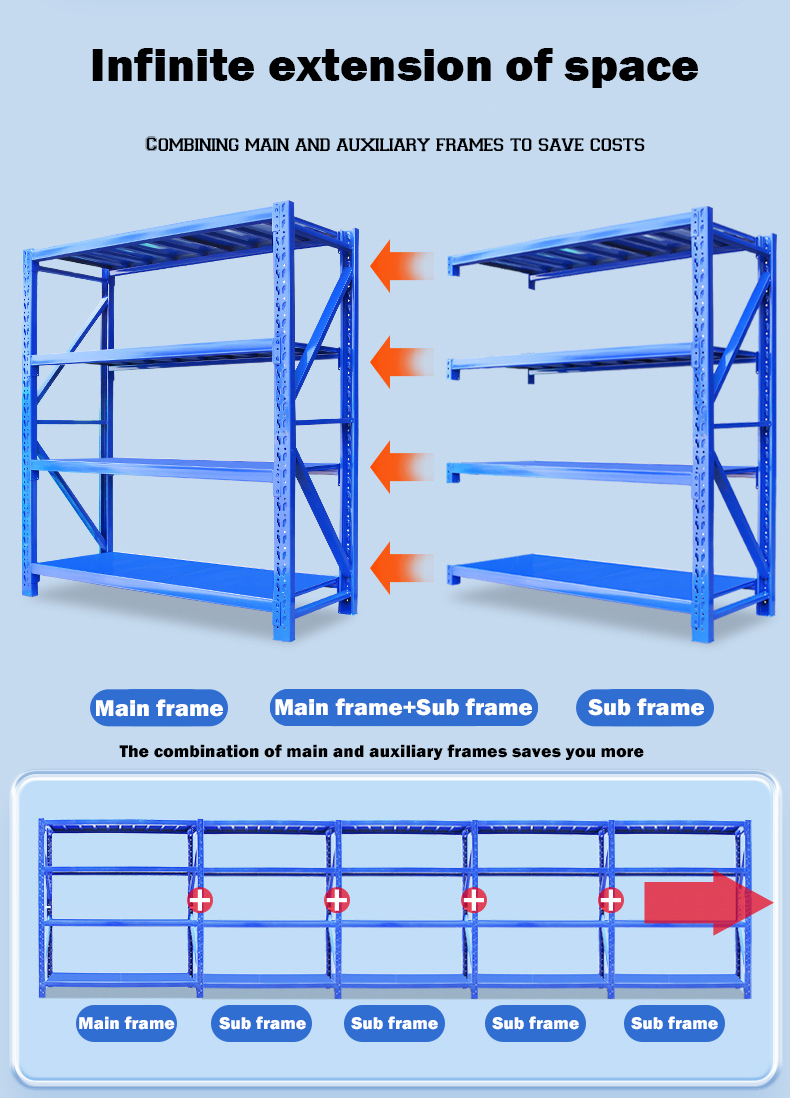 Guijie High Load Capacity 4-Layer Drive-Through Steel/Iron Warehouse Rack Powder Coated Finish Adjustable Durable Corrosion