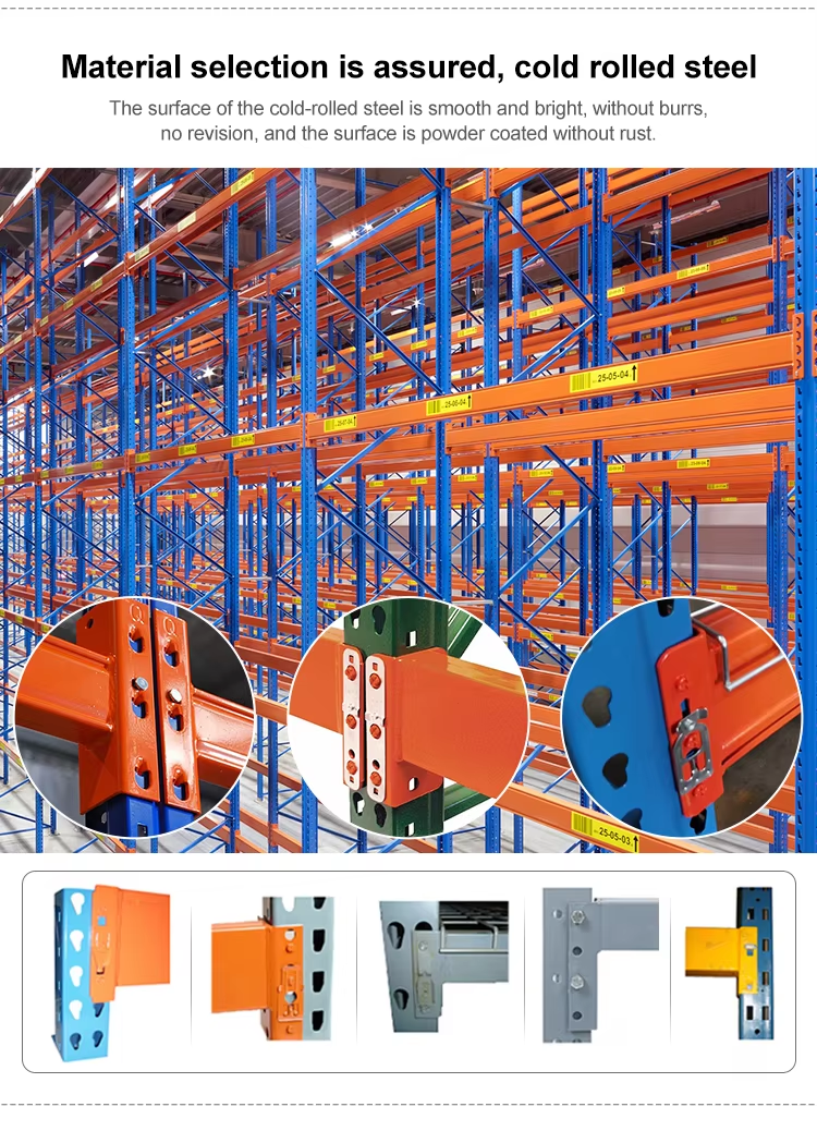 Guangdong Foshan Manufacturer Warehouse Storage Racking Metal Selective Pallet Racks Steel Vertical Racking Systems