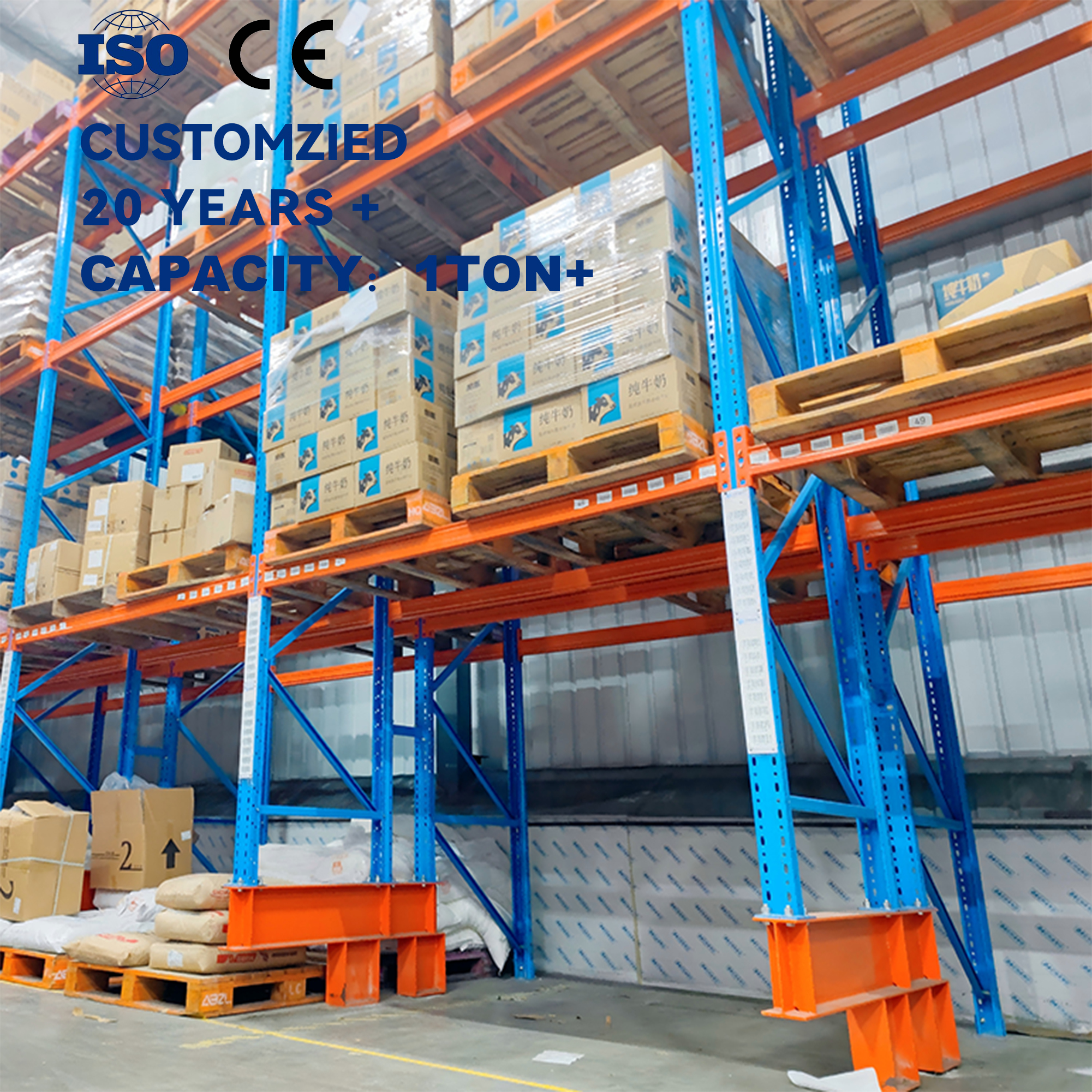 Factory Price Heavy-Duty Adjustable Steel Durable Pallet Rack Warehouse Drive-Through Selective Pallet Stacking Racking Shelf