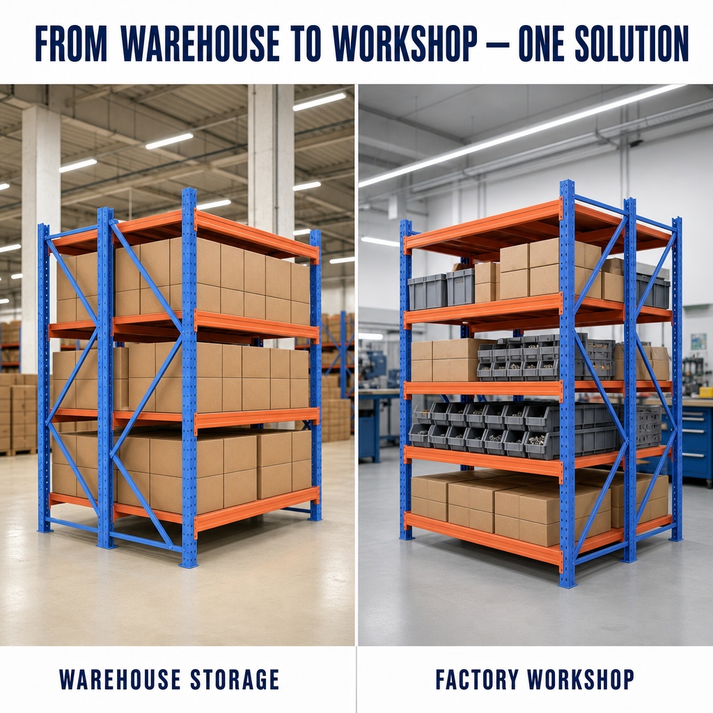 Adjustable 4-Layer Medium Duty Boltless Steel Shelving Rack Long Span Warehouse Racking System Corrosion Protection For Storage