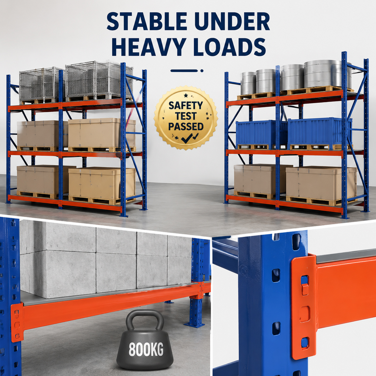 Heavy Duty Pallet Storage Rack With Side Safety Mesh Warehouse Adjustable Beam Type Pallet Racking System