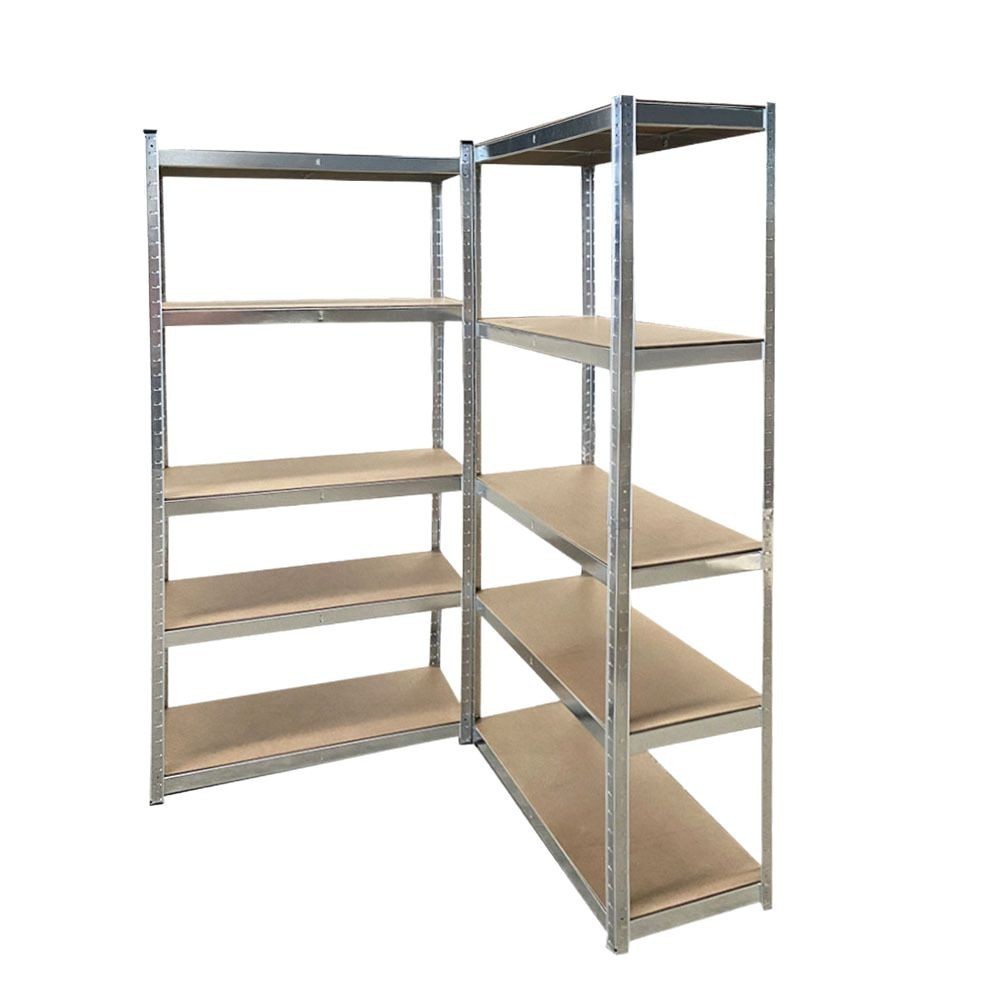 Bolted Adjustable Durable Shelving 5 Tiers Steel Iron Rack Home Capacity Light Duty Shelves Warehouse Garage Slotted Angle