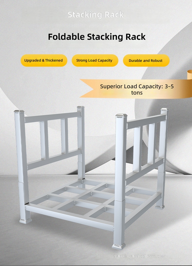 Heavy Duty Folding Stacking Rack Pallet Storage Frame No Assembly Required Made in China