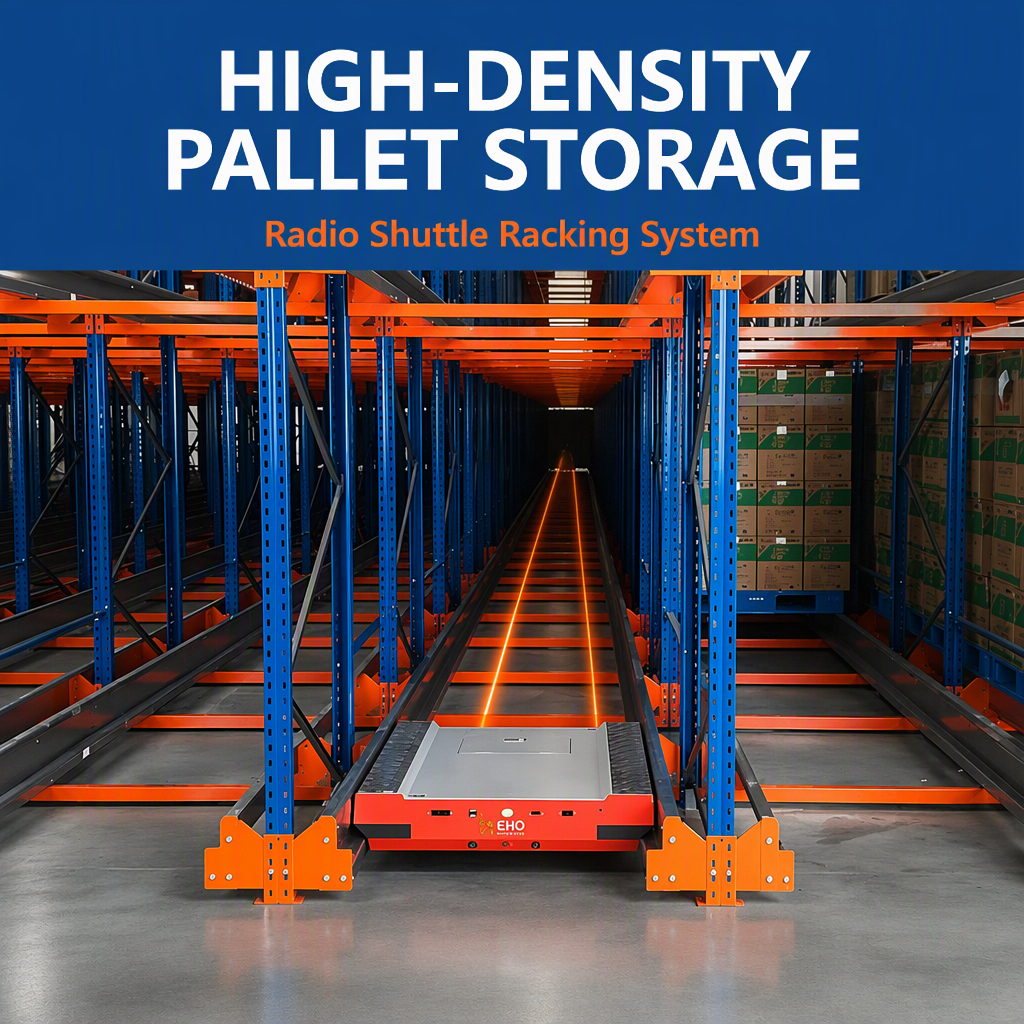 High-Density Ratio Shuttle Racks System Asrs 4 Way Shuttle Racking Radio Shuttle Pallet Rack