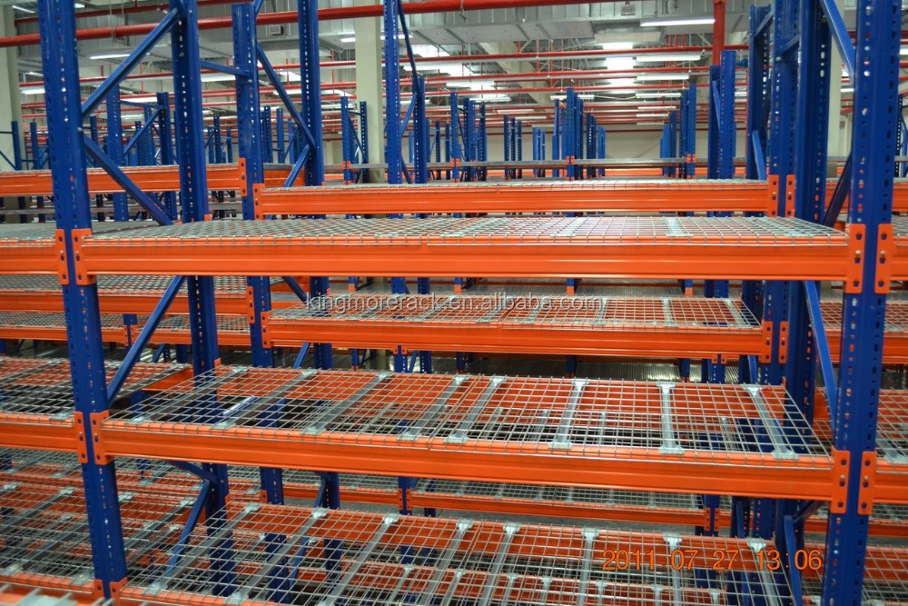 Galvanized/Powder Coated Wire Mesh Decking 1000kg Industrial Warehouse Storage Selective Pallet Racking System Factory Supply