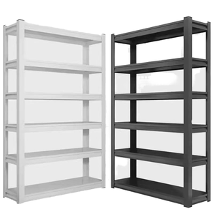 100KG Load Black Multi-layer Light Duty Steel Shelving Storage Rack Adjustable Boltless Shelf Warehouse Household