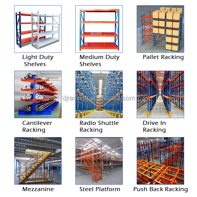 DJ High Density Storage Solution for Warehouse Storage Rack Push Back Rack Warehouse Racking Systems Push Back Pallet Racks