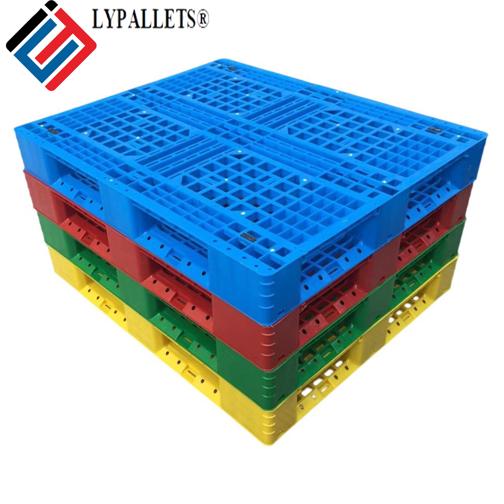Industrial 4-Way Single Faced Stackable Plastic Warehouse Pallets For Convenient Storage Rack Heavy Duty European Single Deck