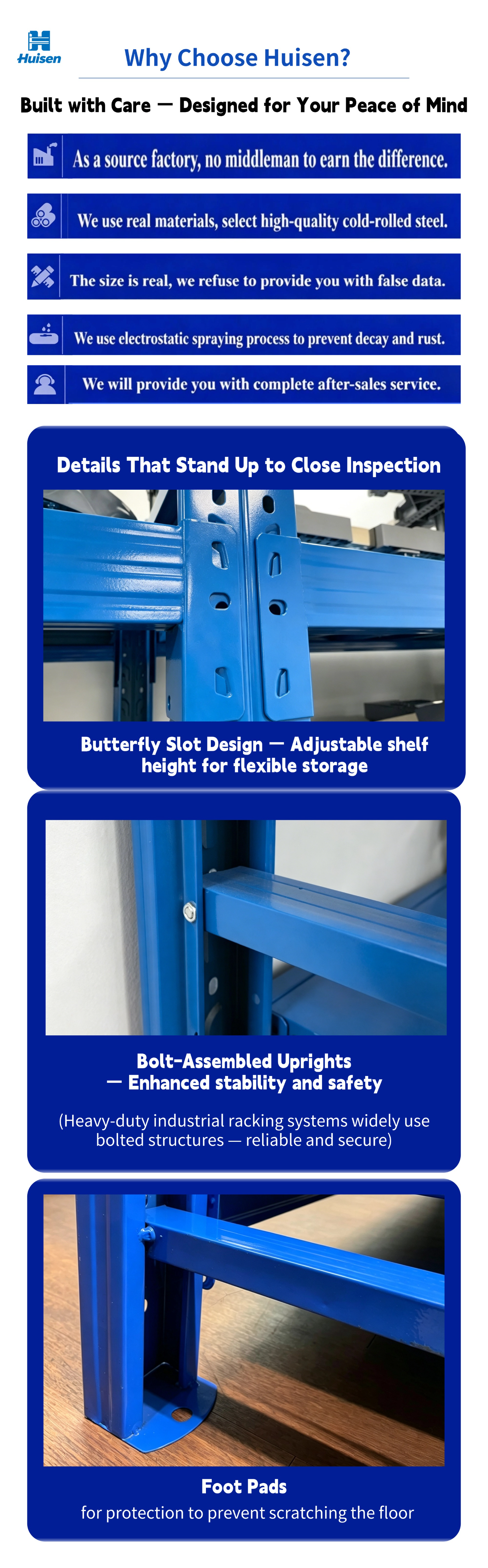 Factory Price 200kg Layer Capacity Modular Metal Frame Garage Storage Shelf for Small Parts Warehouse