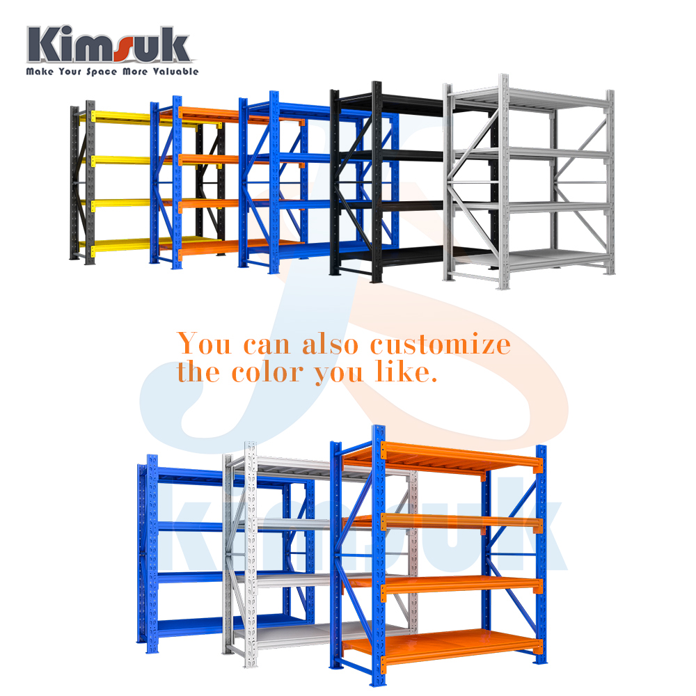 Low Price Racking Adjustable Metal Boltless Shelf and Racks Warehouse Storage Medium Duty Metal Rack Shelf