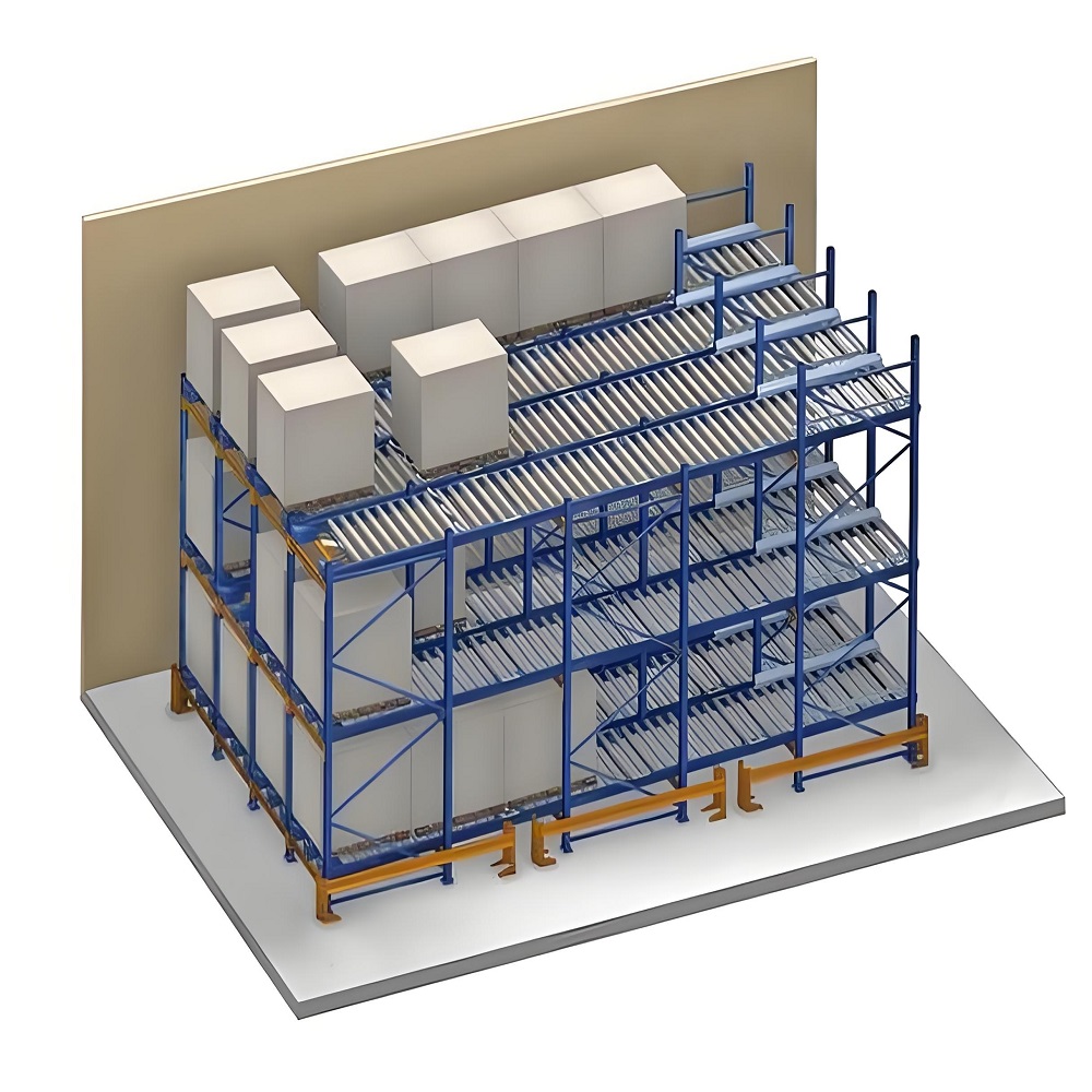 Factory Warehouse Storage Steel Foldable Gravity Flow Racking Live Pallet Rack Heavy Duty Multi-Level