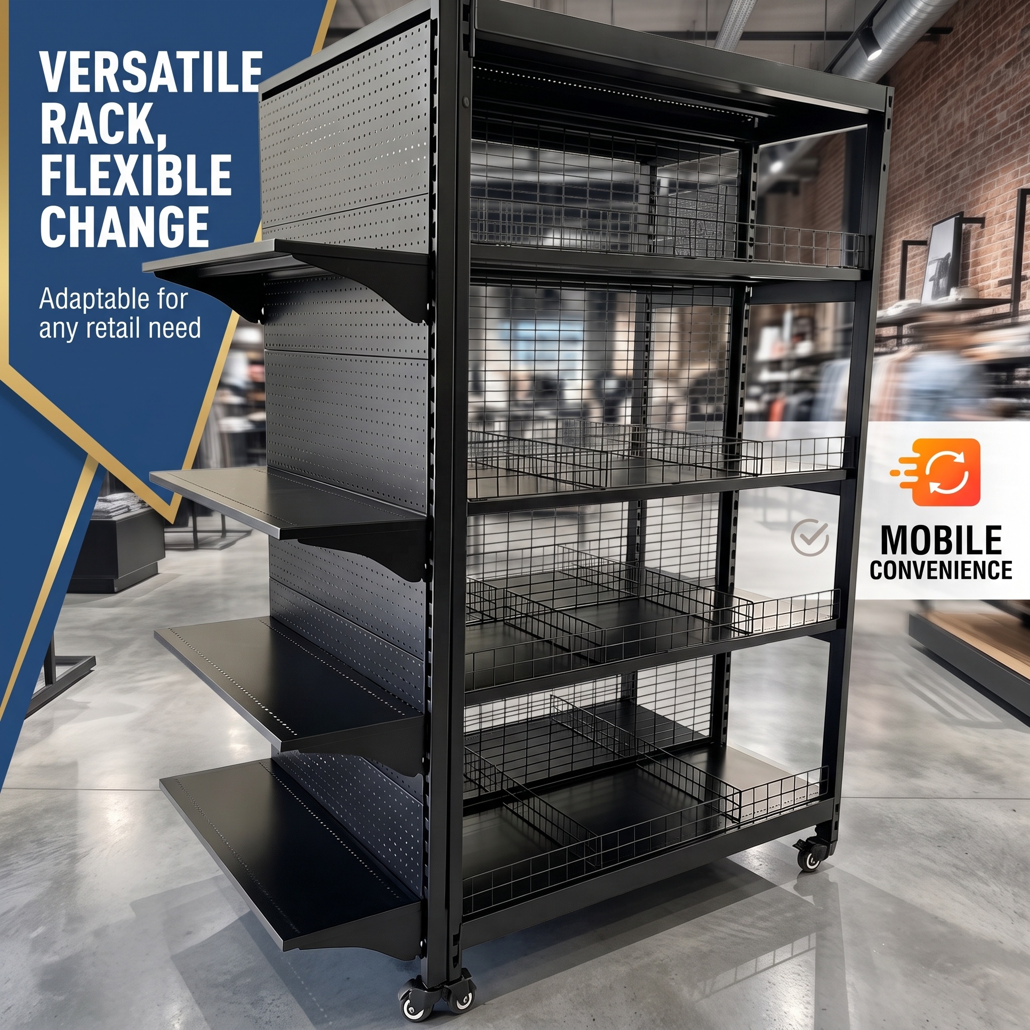 Customizable Metal Gondola Shelving Retail Store Display Racks Supermarket Aisle Shelves OEM ODM
