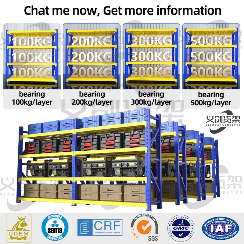 Steel Heavy Duty Load-Bearing 500kg/Layer Adjustable Storage Shelves Customizable Warehouse Medium Duty Shelving Racking