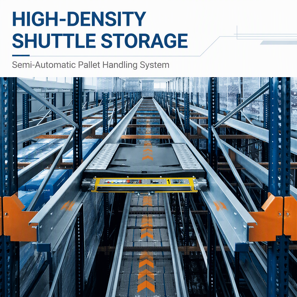 High-Density Ratio Shuttle Racks System Asrs 4 Way Shuttle Racking Radio Shuttle Pallet Rack