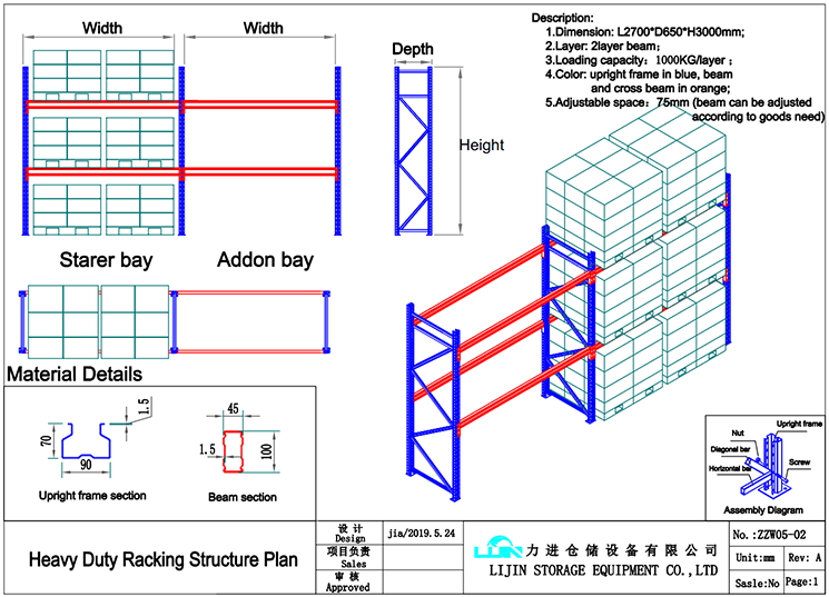 Guangdong Factory Sale High Capacity Warehouse Stacking Racks 1000kg Heavy Duty Adjustable Metal Storage Pallet Rack and Shelf