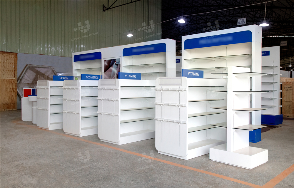 China Guangzhou Stand Rack Gondola Shop Retail Display Case With Shelves Wholesale Store Shelves Display Racks