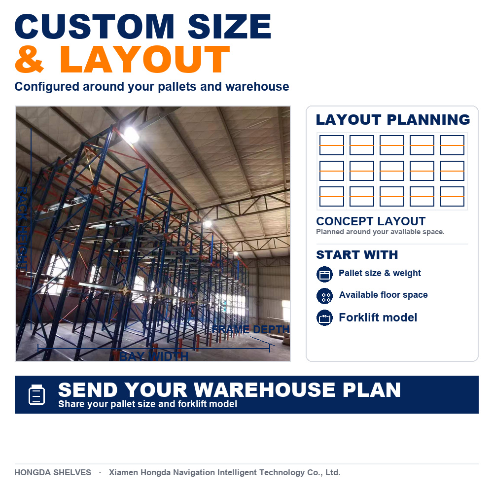 Heavy Duty Drive in Pallet Rack Warehouse High Density Storage Racking System Drive Through Rack for Cold Storage Logistics