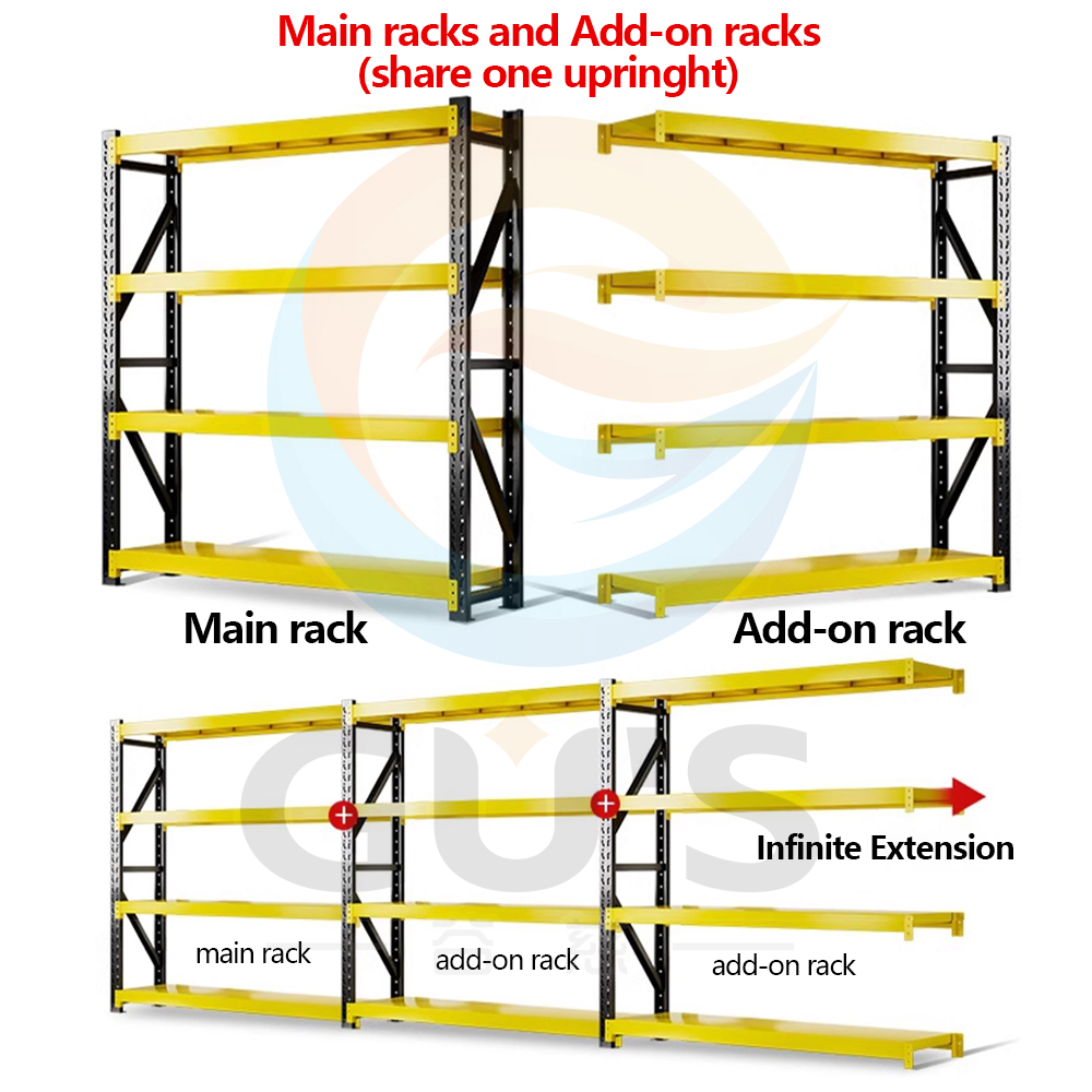 Heavy-Duty Boltless Steel Storage Racks 4-Layer Industrial Warehouse Shelving System Metal Equipment For Commercial Storage