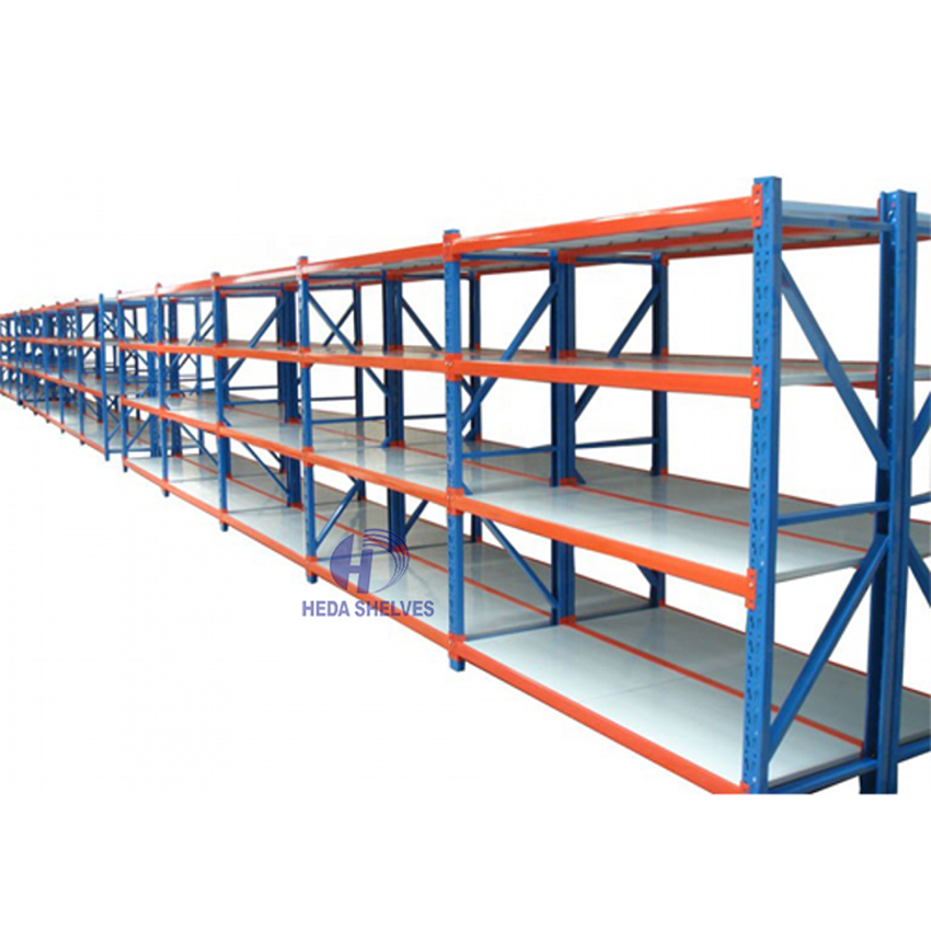 Heda Racking Adjustable Metal Boltless Shelf and Racks Warehouse Storage Medium Duty Metal Rack Shelf Garage Shelves