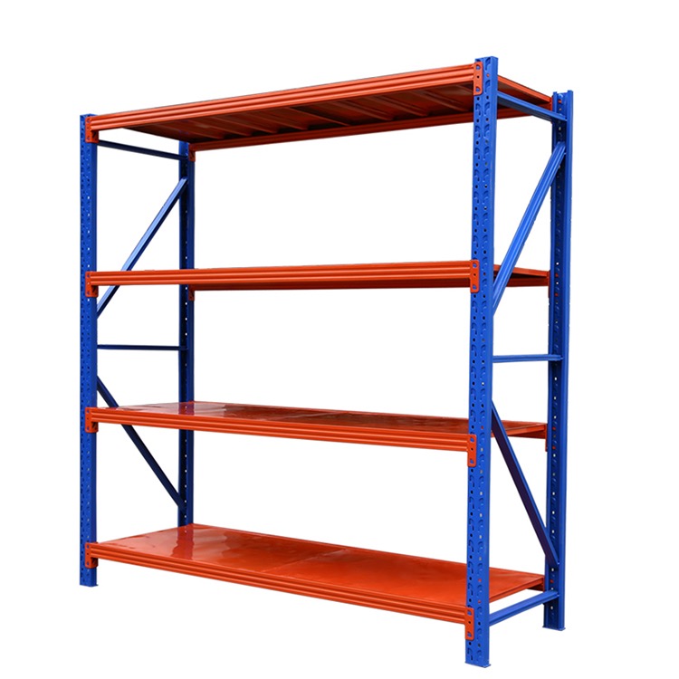 Steel Warehouse Shelving Racks Boltless Corrosion Protection 4-Layer Storage System Electrostatic Powder Coating 3-Year Warranty