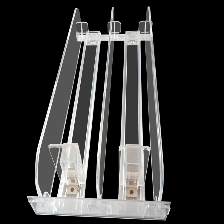 Supermarket Light Duty Double-Sided Automatic Spring Loaded Pusher Rack Shelf Plastic Stainless Steel Adjustable Size CE ROHS