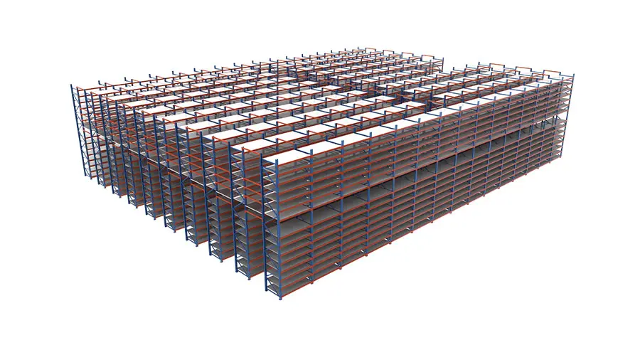 3D Warehouse Racking System Rendering