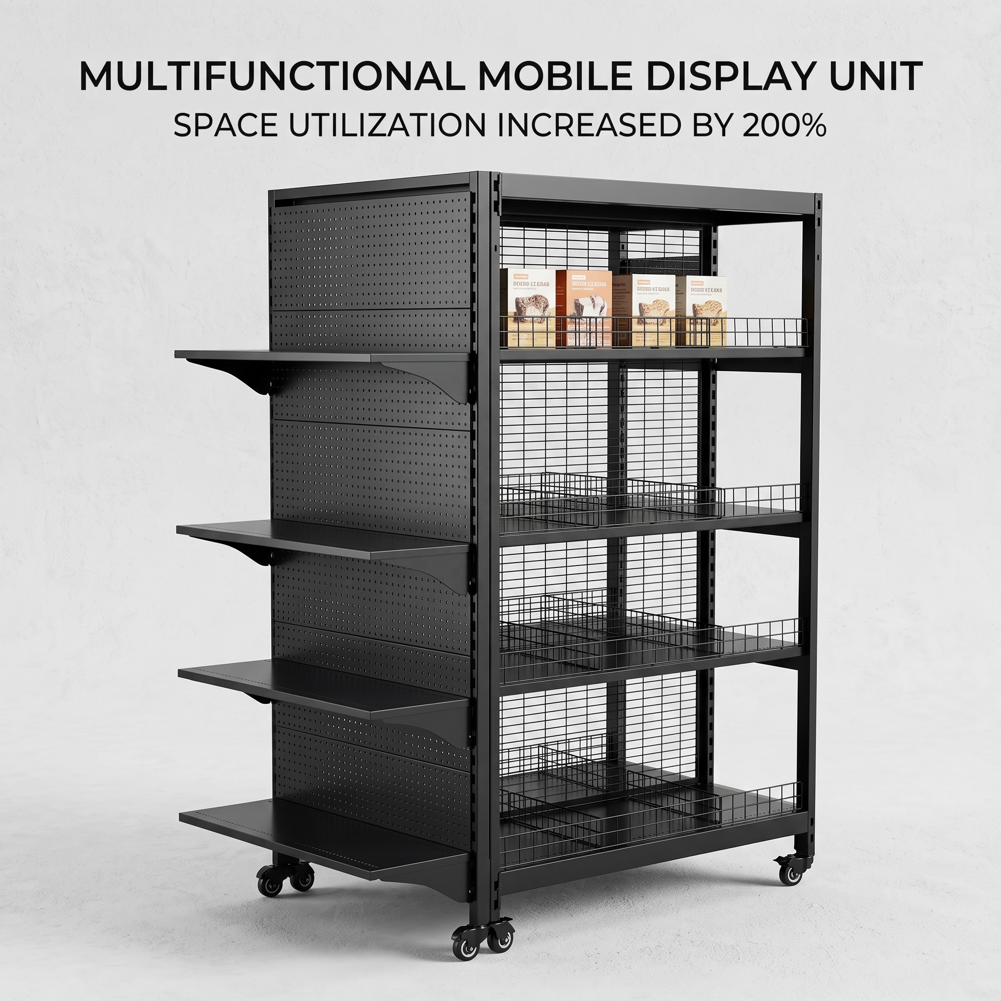 Customizable Metal Gondola Shelving Retail Store Display Racks Supermarket Aisle Shelves OEM ODM