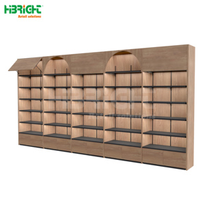 Commercial Display Shelf Wooden Steel Combination Supermarket Books Display Cabinet Racks