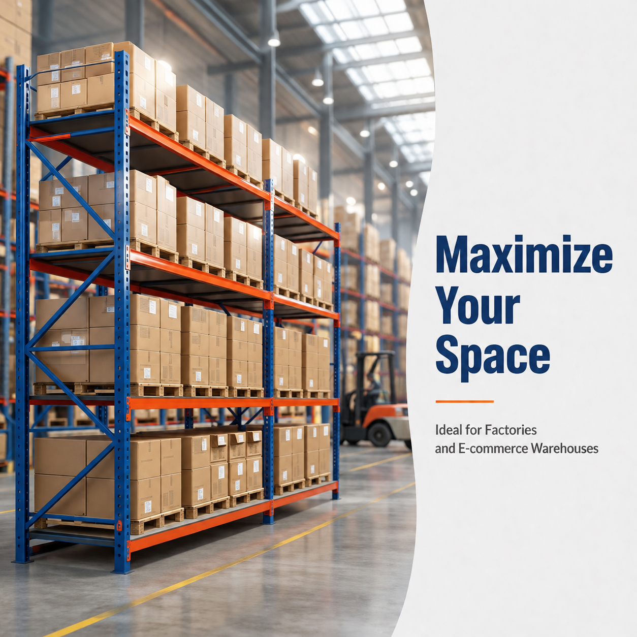 Heavy Duty Pallet Storage Rack With Side Safety Mesh Warehouse Adjustable Beam Type Pallet Racking System