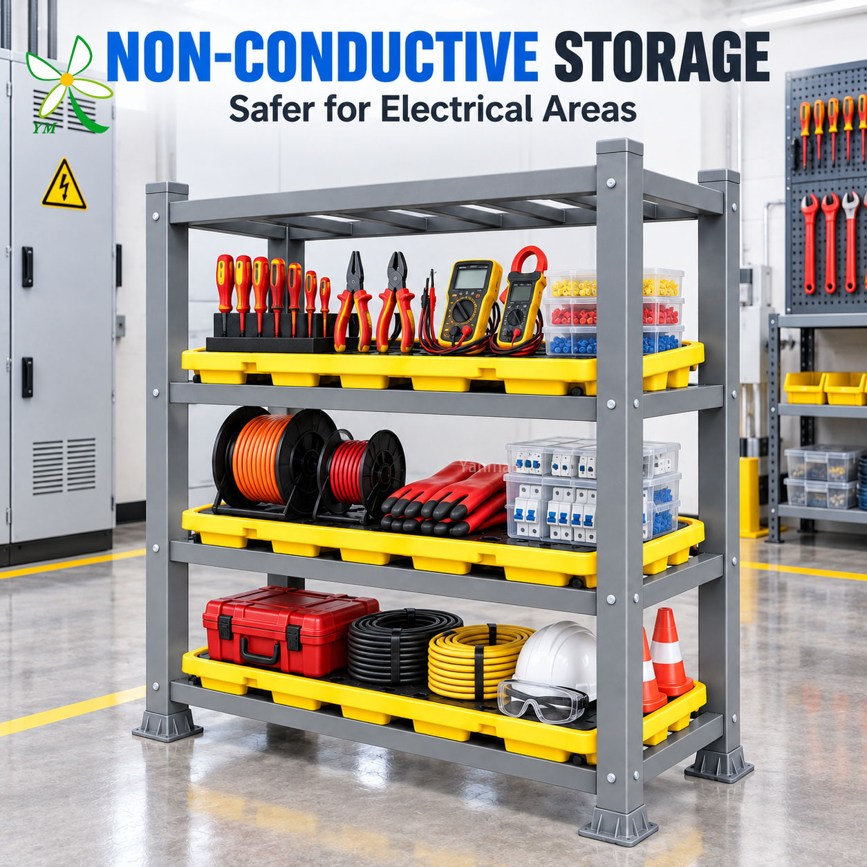 Global Export Corrosion Protection Lightweight Stackable Heavy Duty White 1200mm Storage Shelving FRP Storage Rack Rack