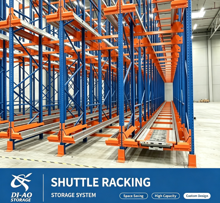 Automatic Radio Shuttle Pallet Racking System Corrosion-Resistant Q235 Steel Custom Dimension Bulk Storage