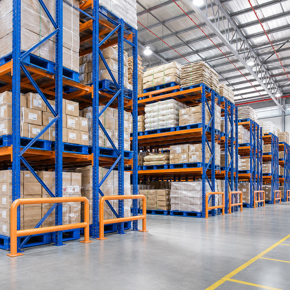 High Density Steel Storage Rack 2000kg Load Maximize Space Selective Pallet Racking Free 3D Design Service