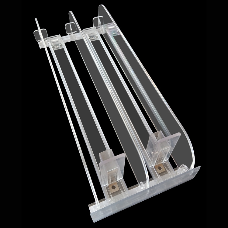 Supermarket Light Duty Double-Sided Automatic Spring Loaded Pusher Rack Shelf Plastic Stainless Steel Adjustable Size CE ROHS