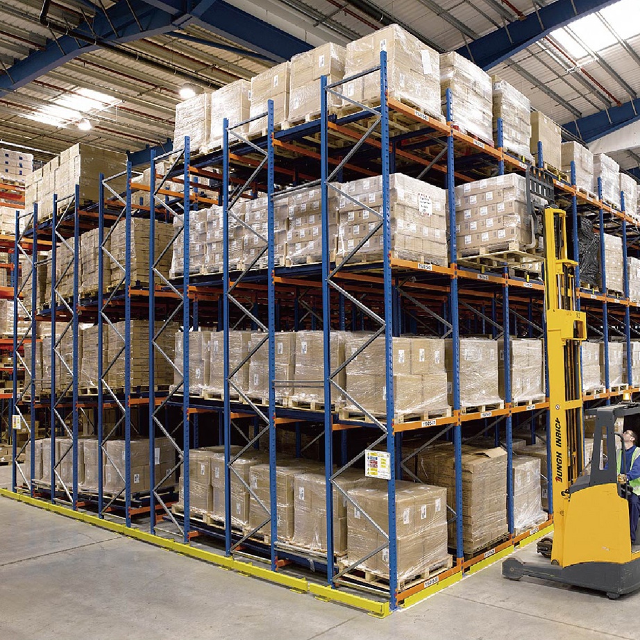 Heavy Duty Steel 5 Push Back Racking System High Capacity Powder Coated Custom Design Small Batch Multiple Variety Bulk Goods