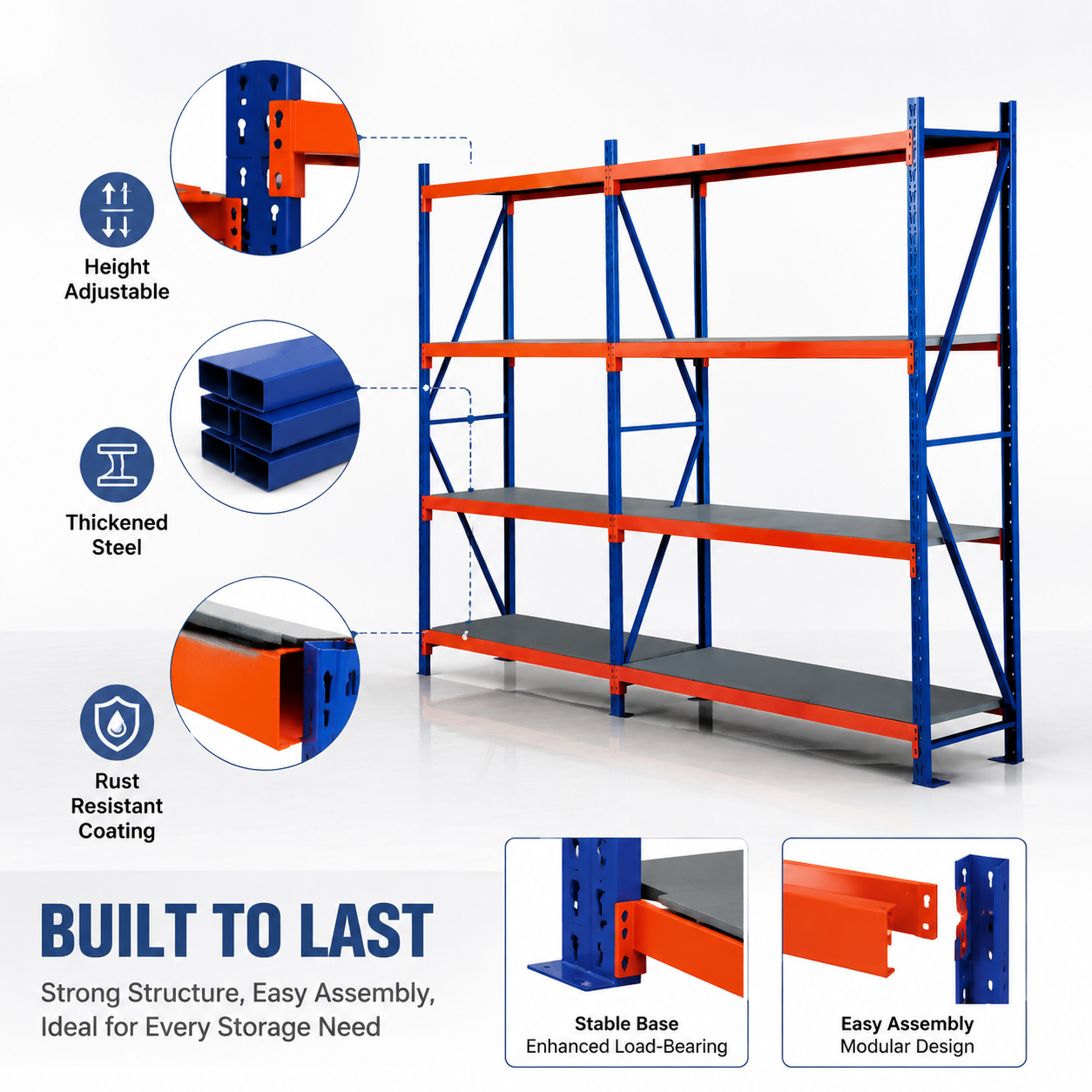 Heavy Duty Pallet Storage Rack With Side Safety Mesh Warehouse Adjustable Beam Type Pallet Racking System