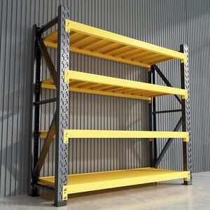 Industrial Metal Shelving Garages Warehouses Medium Duty Boltless Rack 4Layer Storage Steel Shelves Carton Corrosion Protection