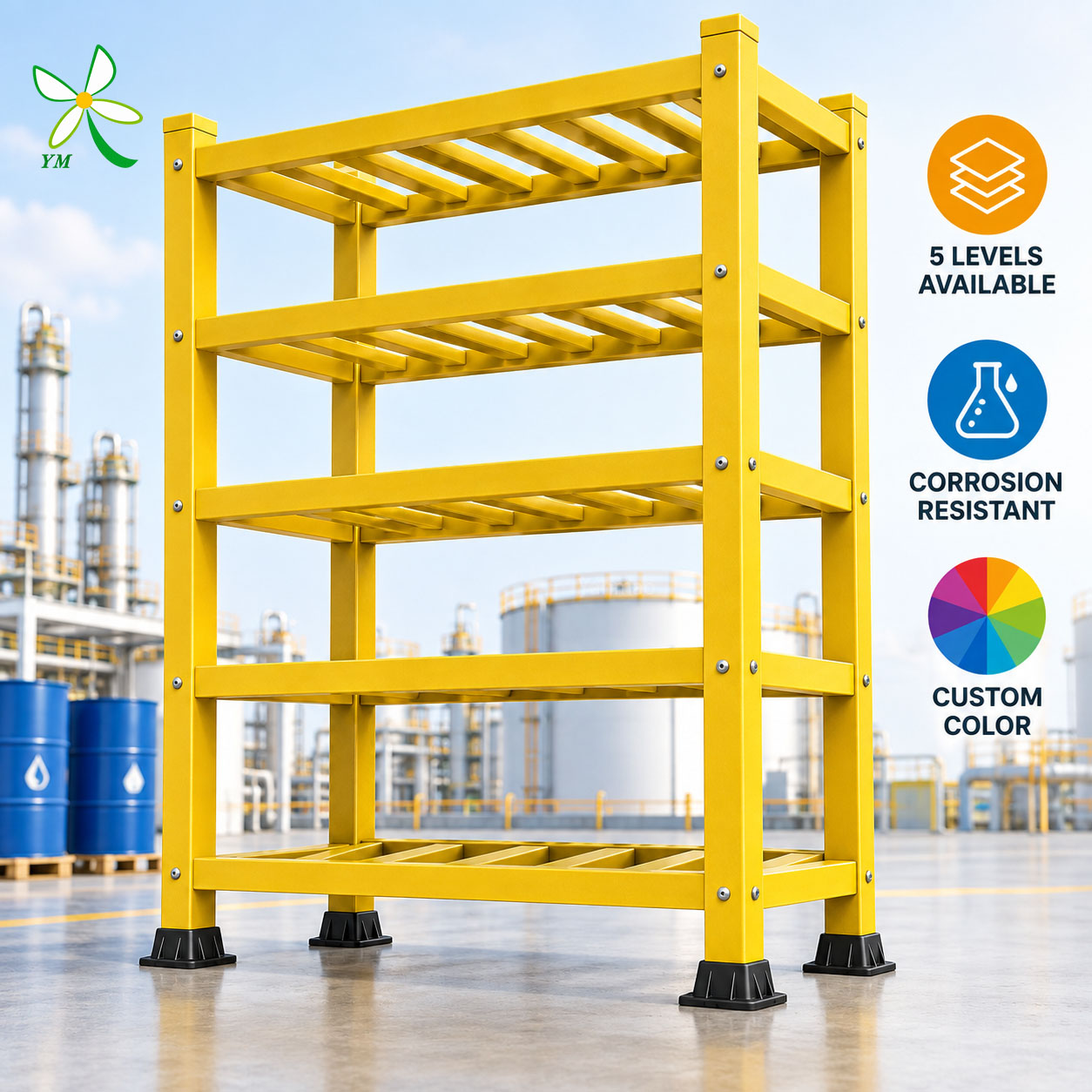 Professional Grade Electrical Insulation FRP Workshop 3000mm Storage Shelving FRP Storage Rack Warehouse Rack